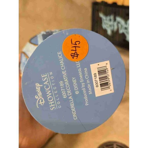 NEW Disney Cinderella 70th Anniversary Decorative Chalice Blue Gold Goblet Cup - Picture 3 of 3